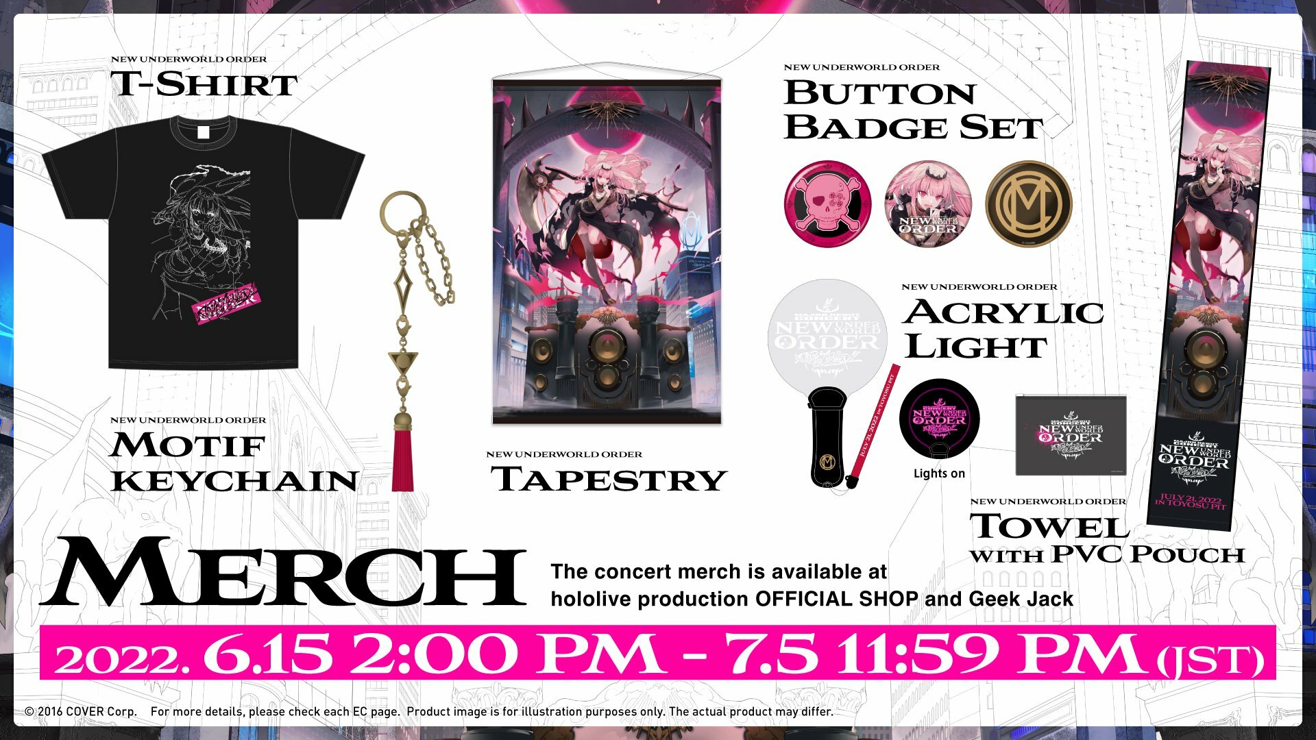 「官方代購」受注生產Hololive EN Myth Mori Calliope Major Debut Concert 「New Underworld Order」