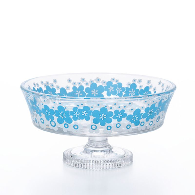 ADERIA 昭和復古 淺型高腳甜點杯-花之輪