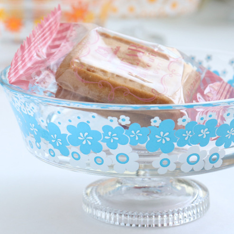 ADERIA 昭和復古 淺型高腳甜點杯-花之輪