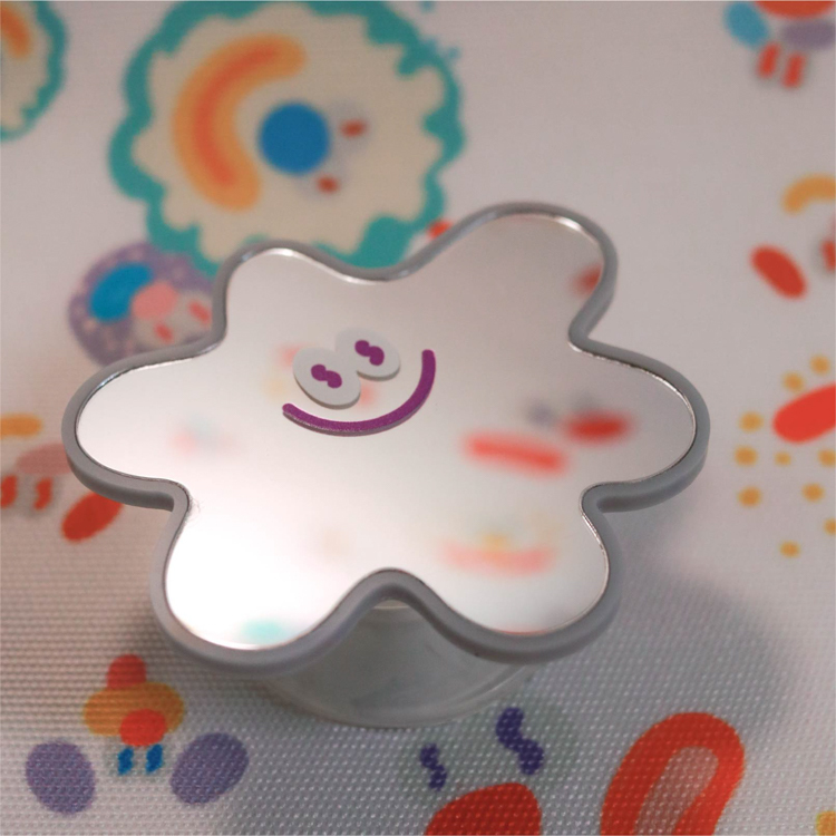 Kingjun｜絕版｜鏡面氣囊手機支架｜微笑細菌