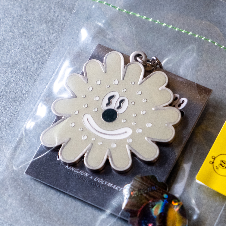 Kingjun｜吊飾｜病毒花｜銀色黑鼻
