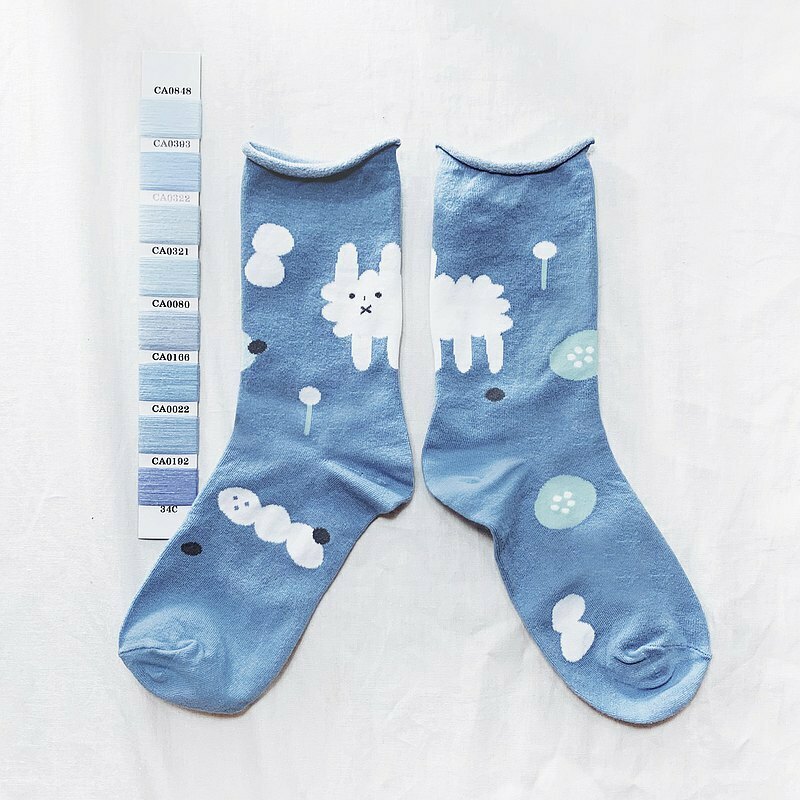 右手超人｜絕版｜襪子｜狗狗雲｜藍