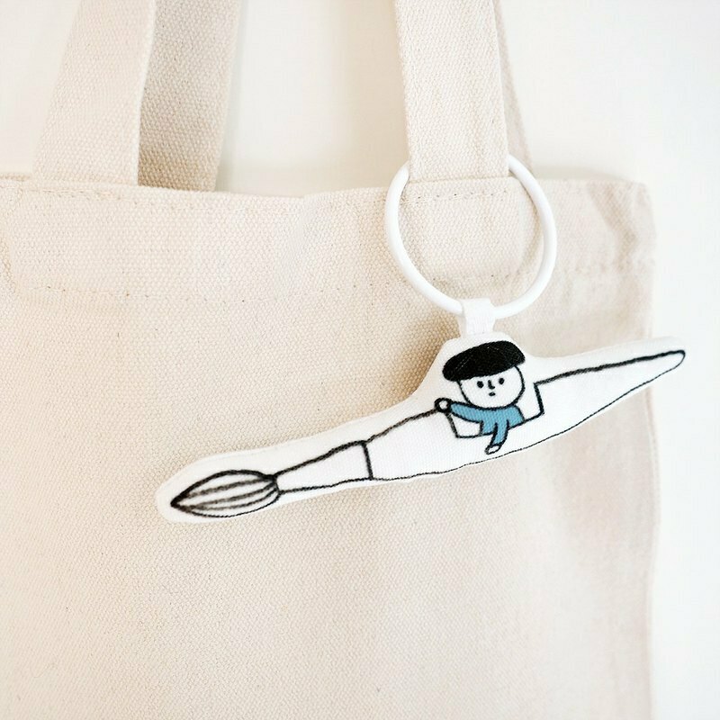 右手超人｜絕版｜吊飾鑰匙圈｜水彩筆車