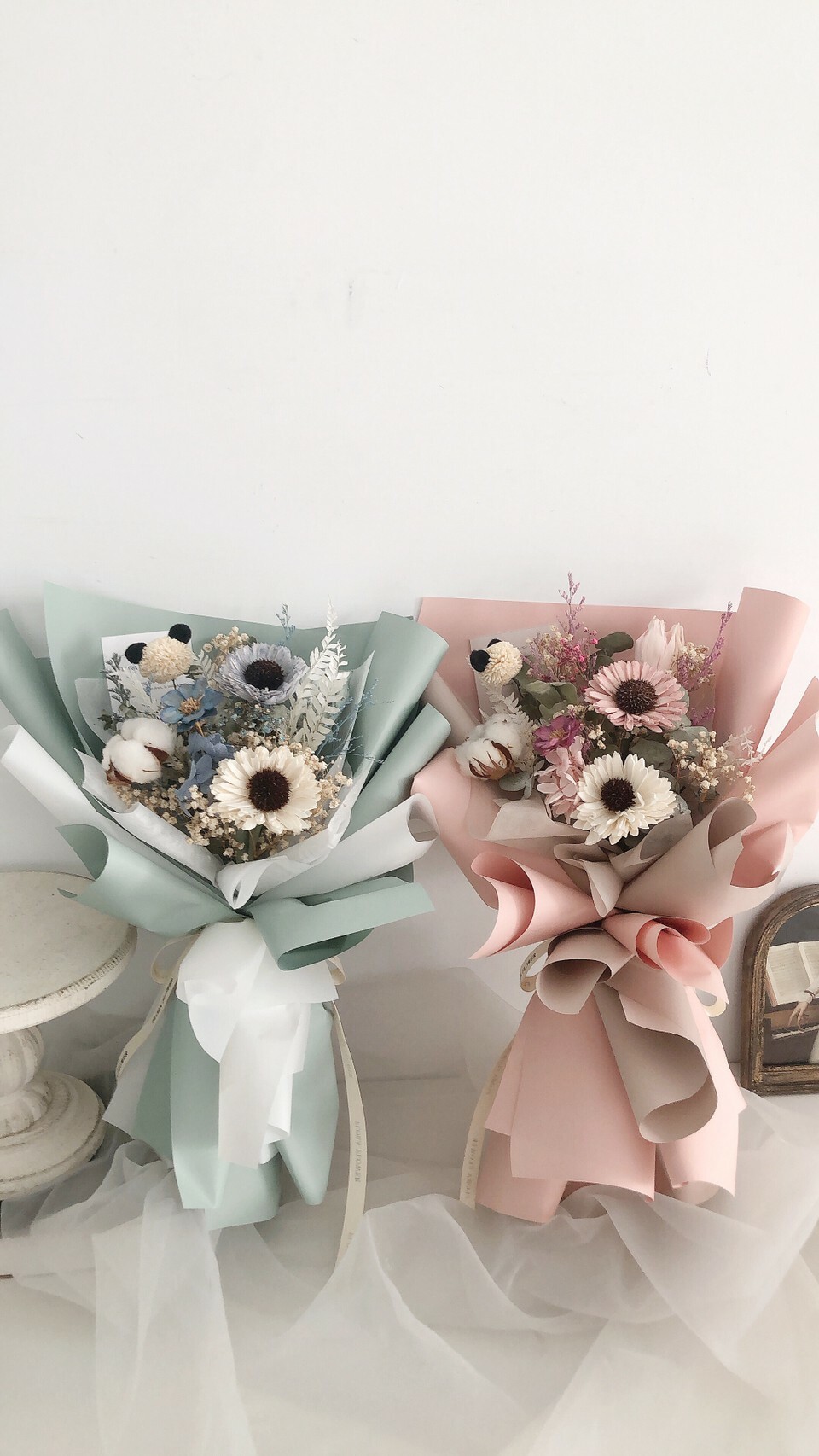 畢業熊糖果乾燥花束-兩色