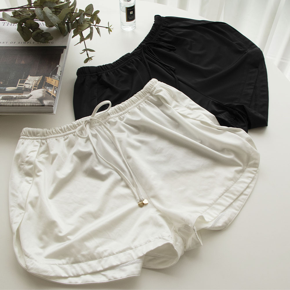 【Aurora Forest】Satin Short Pants (White/Champagne)