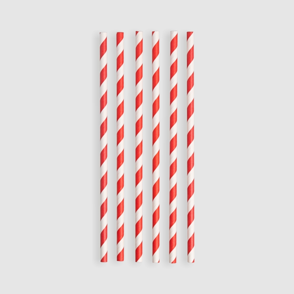 紙吸管 6mm 紅色