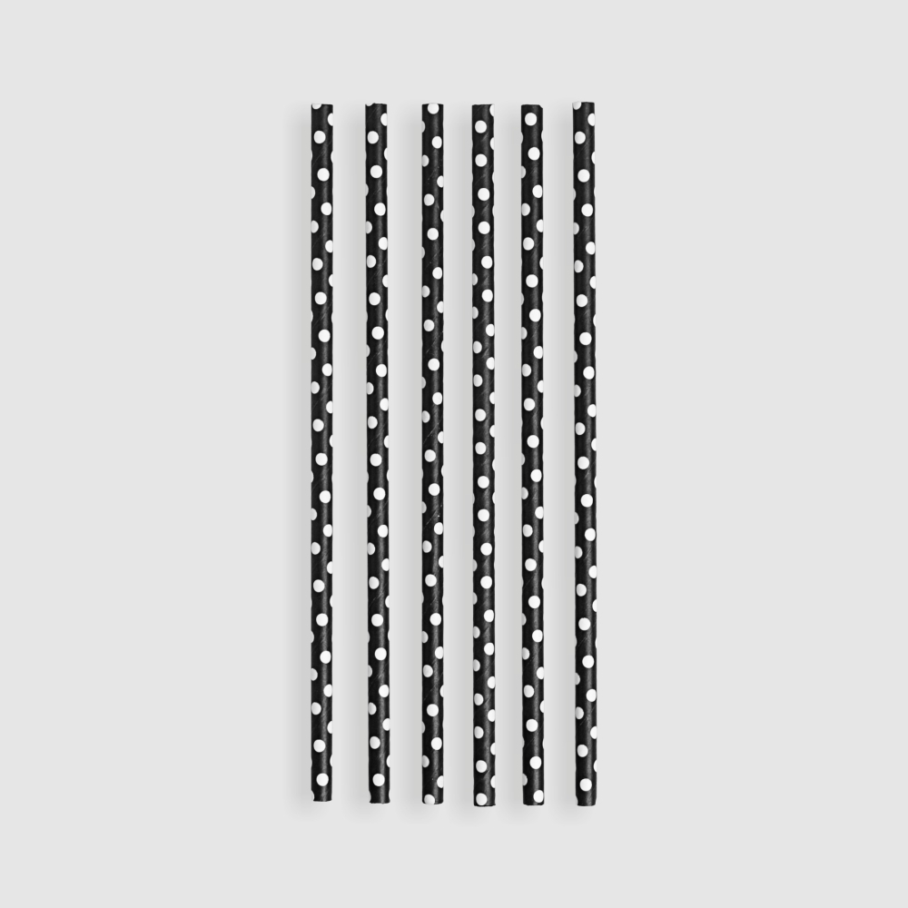 紙吸管 6mm 黑色