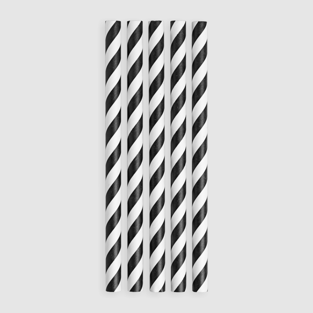 紙吸管 12mm 黑色