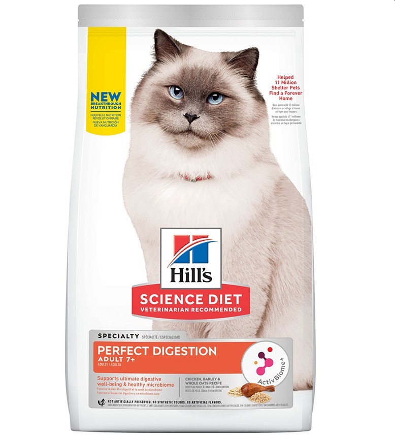 Hill's 高齡貓7+系列 完美消化配方 雞肉,全燕麥,糙米糧．3.5lb #606866