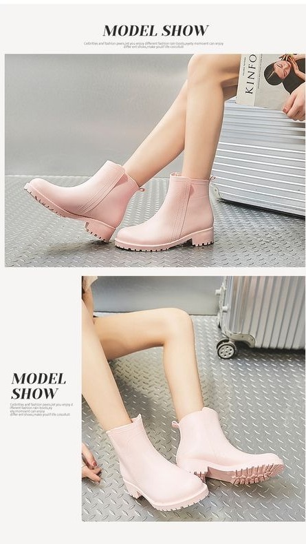 女裝防滑短筒雨靴