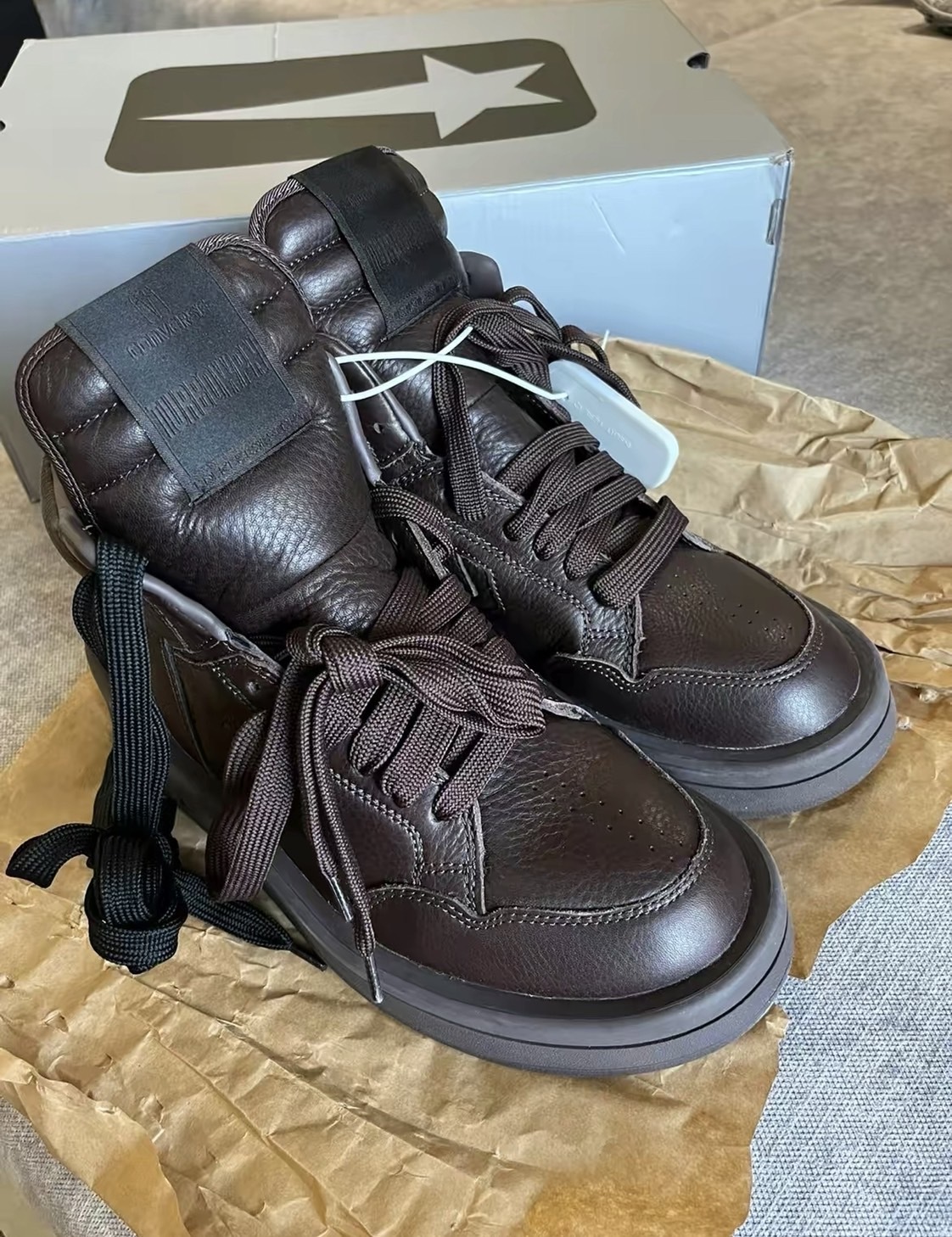 RICK OWENS DRKSHDW x Converse  Turbodrk Weapon 巧克力色 聯名 男女同款