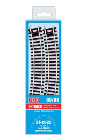 Peco ST-2025 HO規 Standard Curve R2 438mm 彎軌.8入
