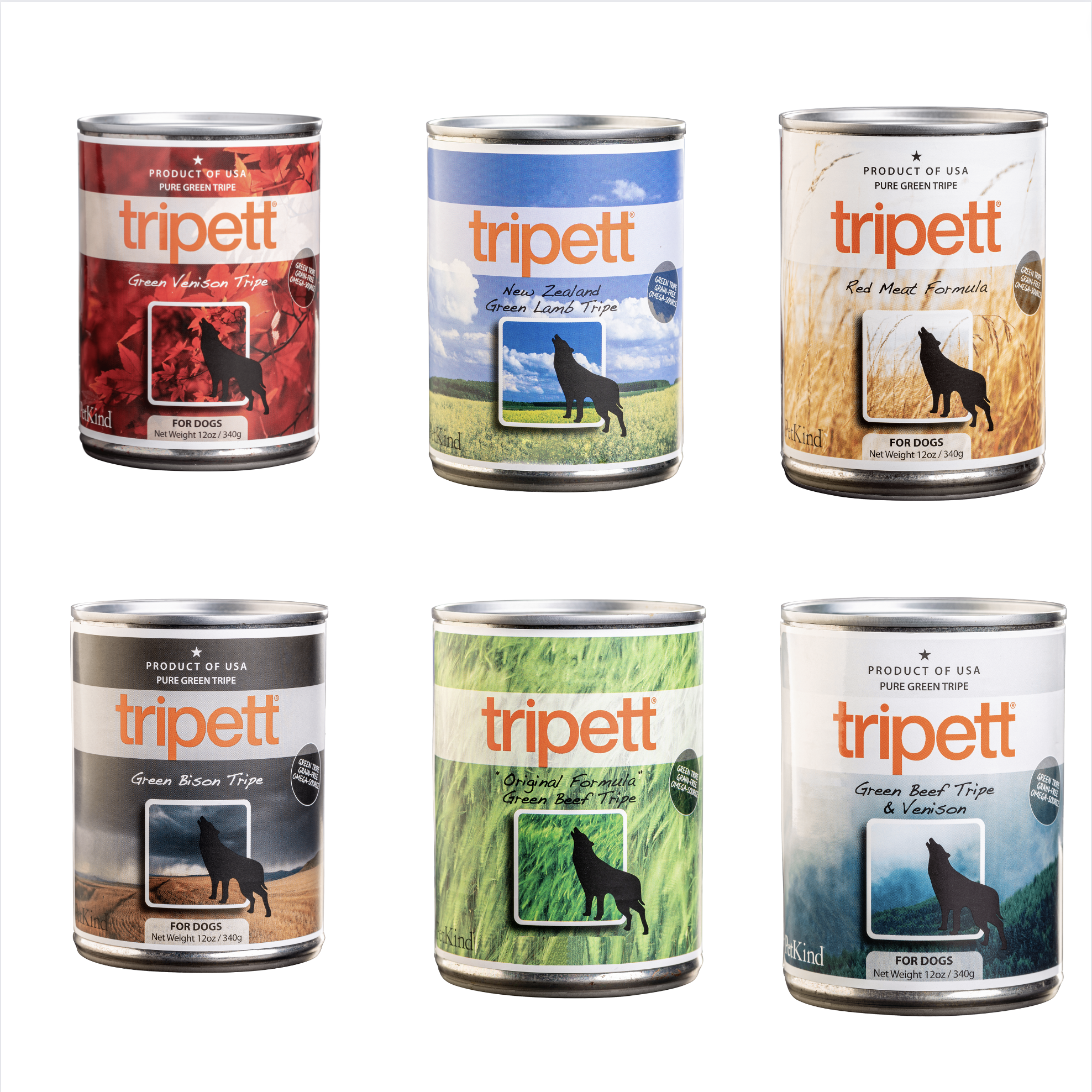 PETKIND Tripett ™ 草胃配方狗罐頭12.8oz/14oz