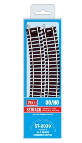 Peco ST-2030 HO規 Standard Curve R3 505mm 彎軌.8入
