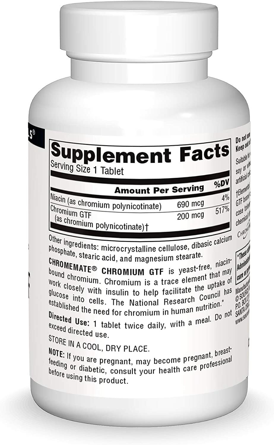 [預購] Source Naturals Chromemate® 菸鹼酸鉻 200mcg 240粒 Chromium GTF