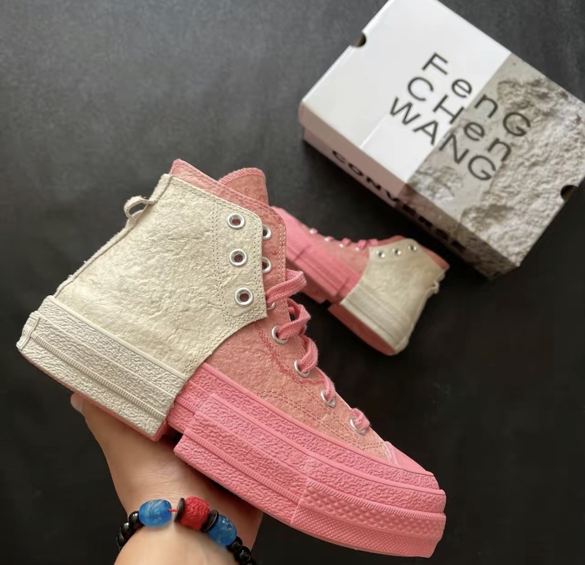 Feng Chen Wang x Converse  Chuck Taylor All Star 2 in 1 灰粉 聯名 解構鞋 男女同款
