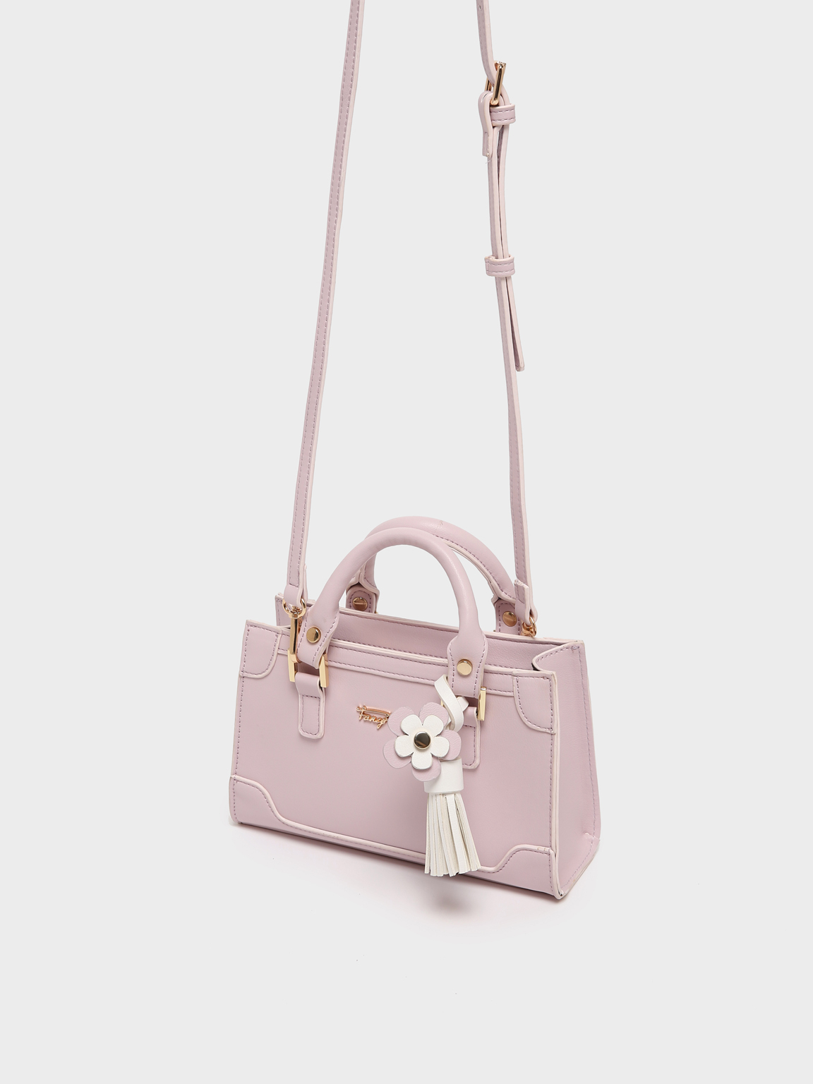 Rosy Romance Stereo Flower Tassel Shoulder Bag