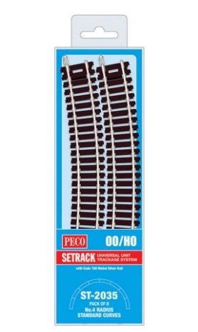 Peco ST-2035 HO規 Standard Curve R4 571.5mm 彎軌.8入