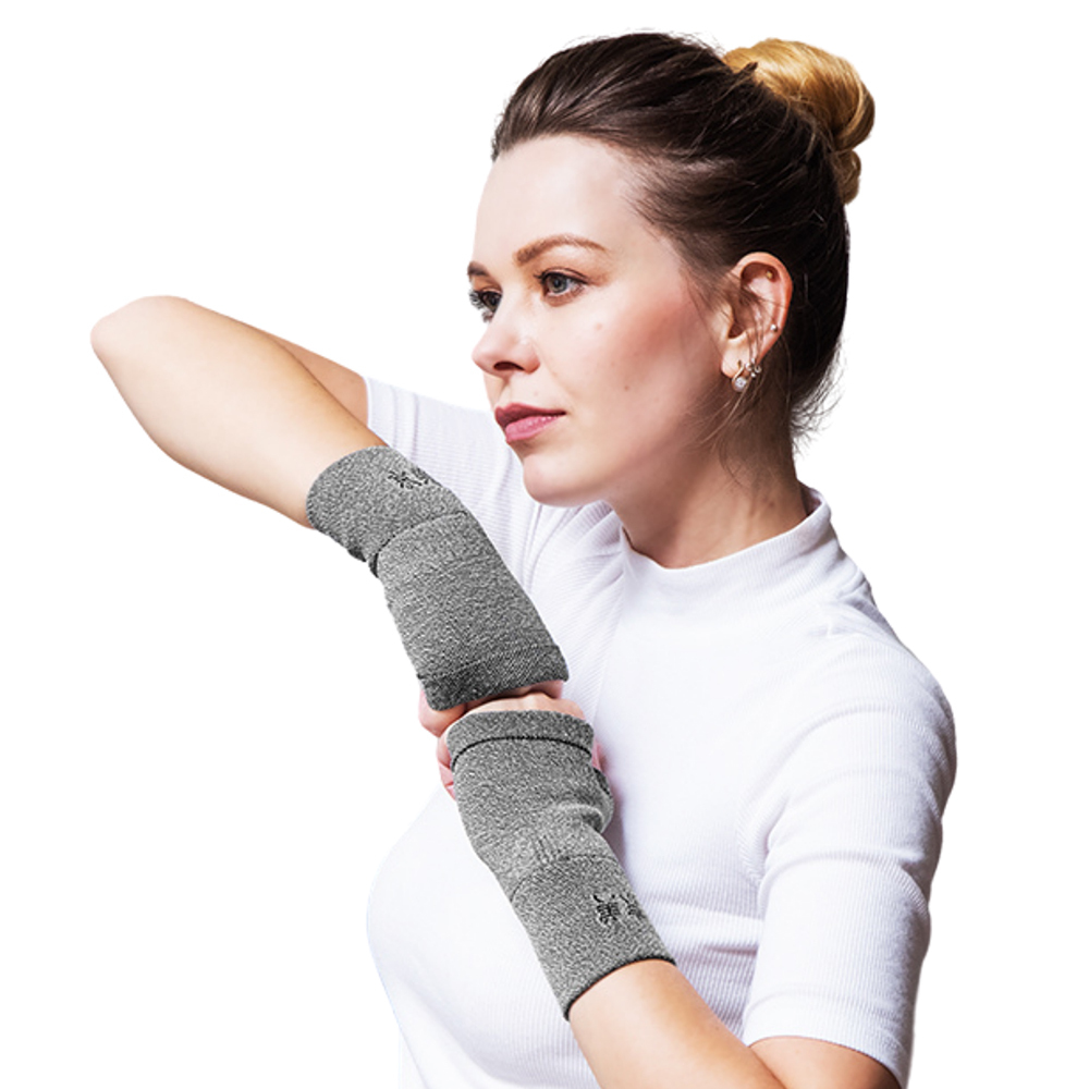 【京美】鍺紗拇指護腕 1雙+能量銀纖維鍺石火耀褲 (三角/平口) 1件組