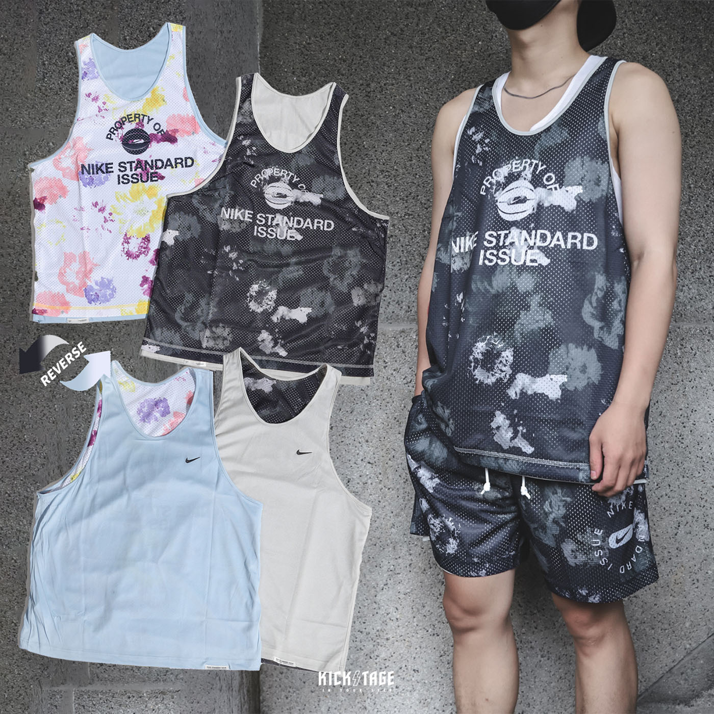 **特價商品售出不退換**男款 NIKE STANDARD ISSUE Dri-FIT TANK 白色 黑色 渲染 快乾 白標 雙面穿 背心 球衣 籃球背心【DH7434-073】WHLABEL