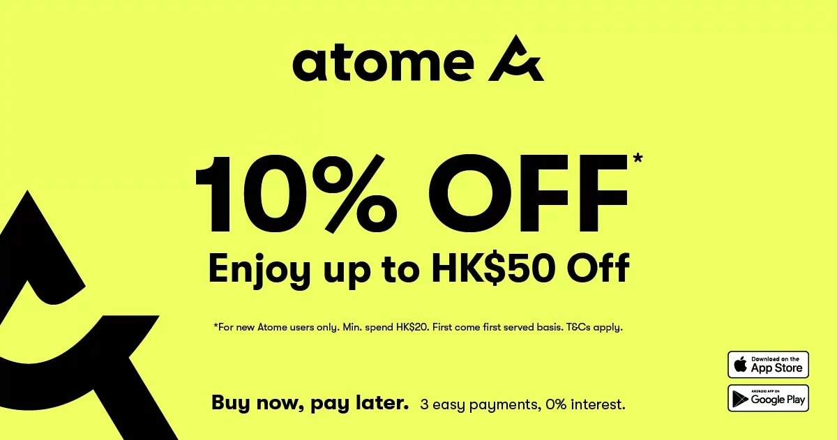 atome 10% Off on first time use