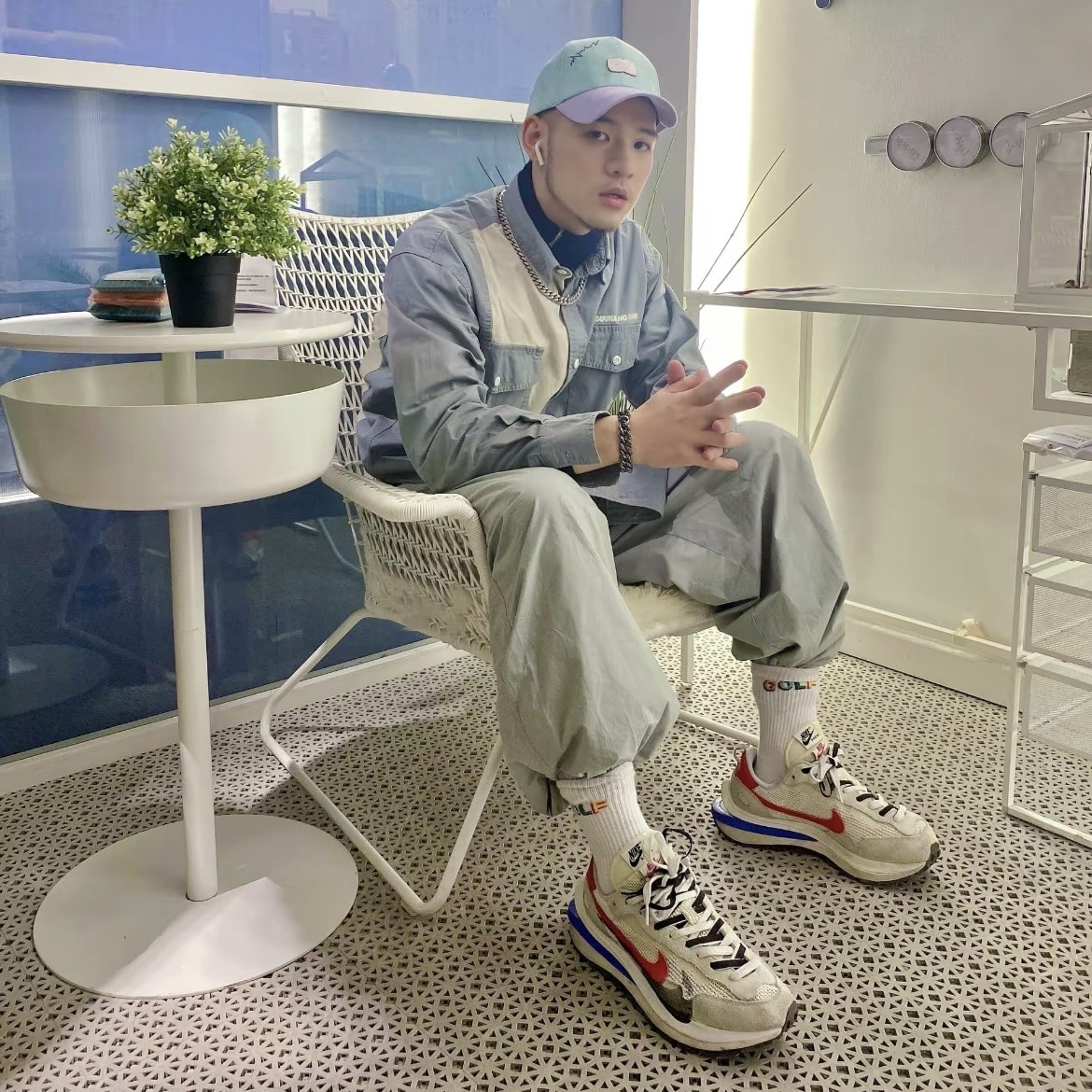 Sacai x Nike VaporWaffle "Royal Fuchsia" 聯名 雙勾 麂皮 網眼 拼接 解構 紅白藍 CV1363-100