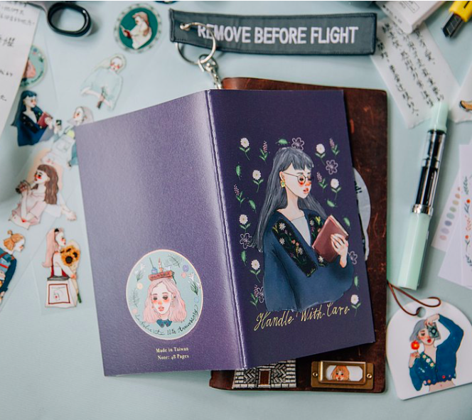 深藍花季 線裝空白筆記本｜甜蜜生活十週年紀念