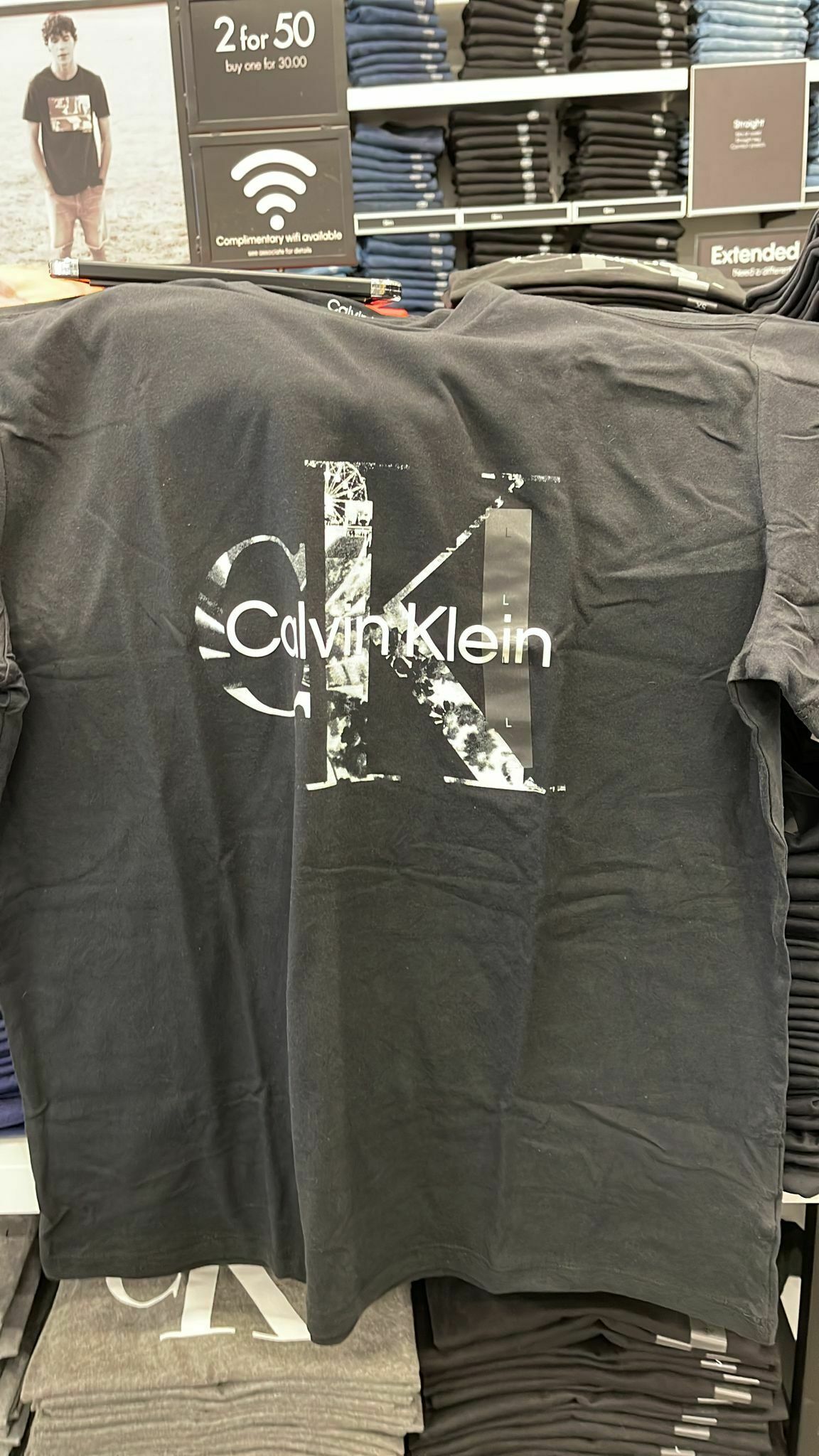 [S] CALVIN KLEIN LOGO MEN'S TEE, BLACK, SP40571605-40HP810001, FINAL SALE (SCK44)