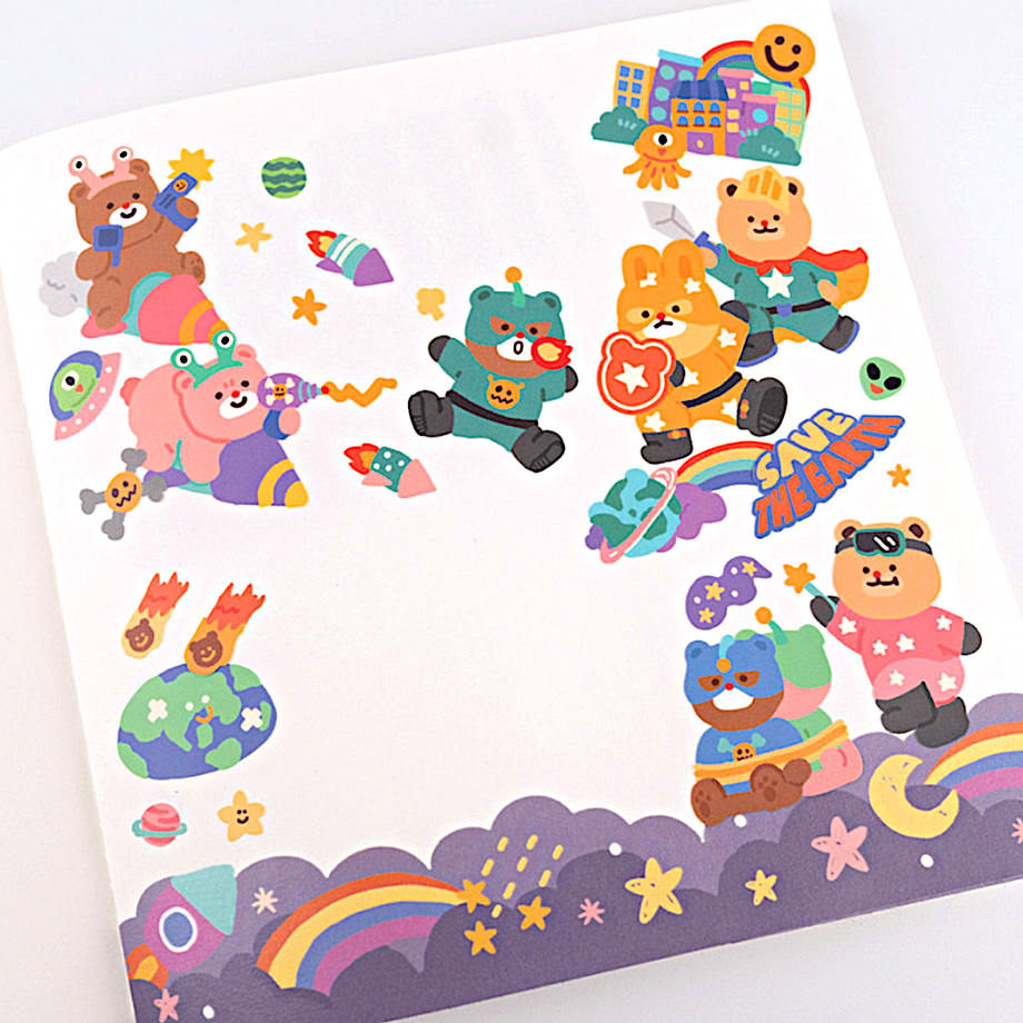 Khakiz Masking Tape－30mm die-cut Space (Korean Stationery Brand)