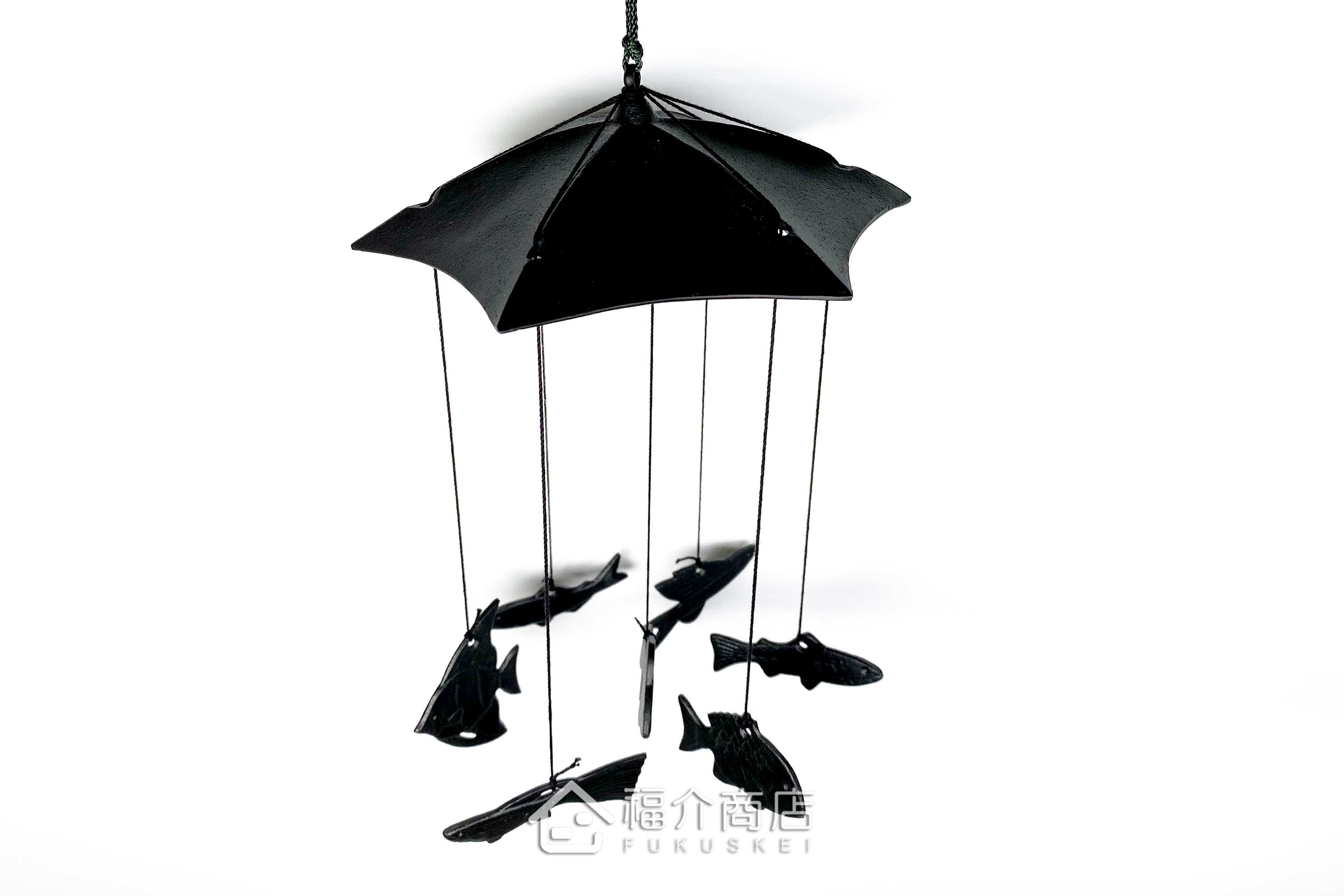 金屬做的黑色魚形鑄鐵風鈴
