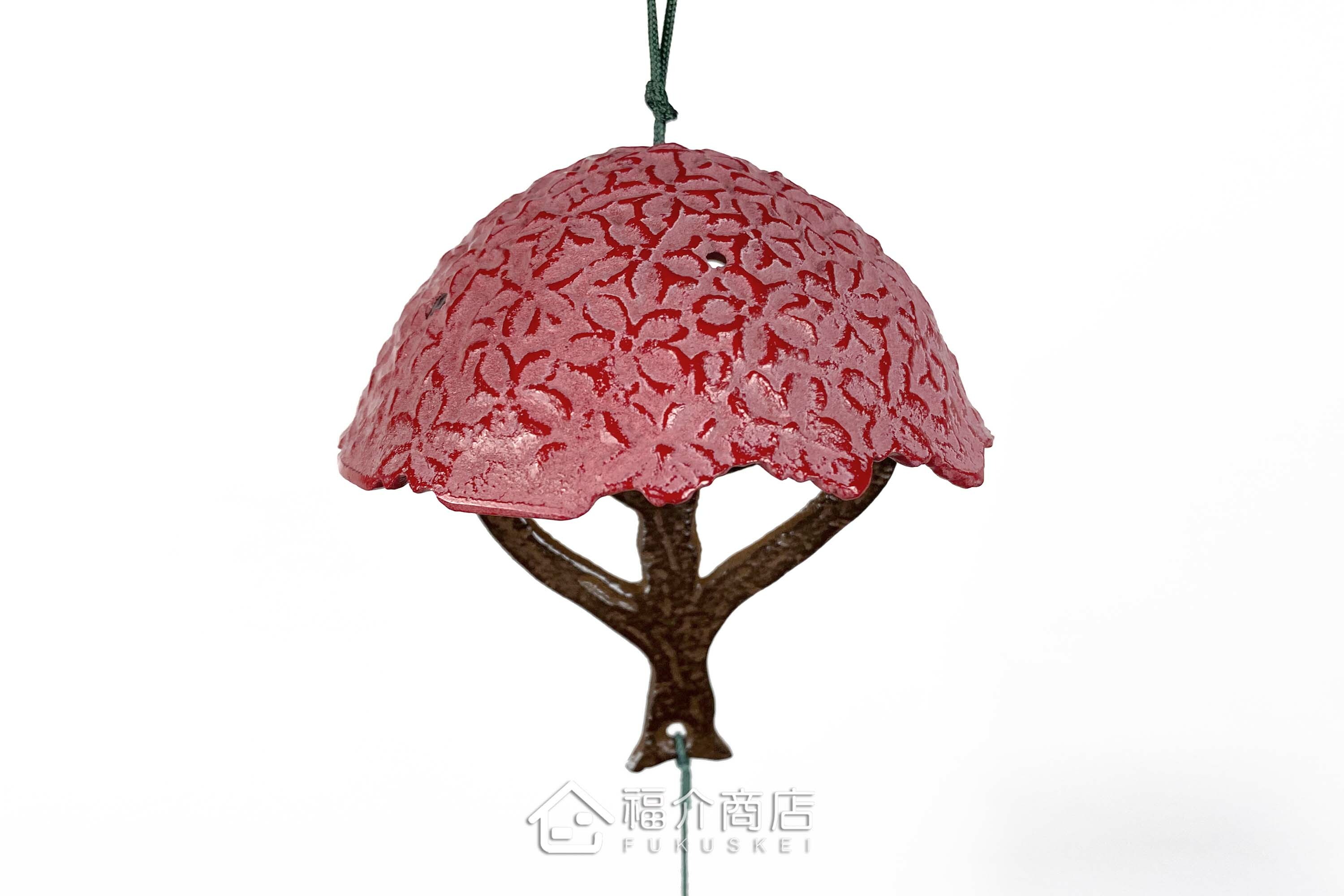 金屬做的粉紅色櫻花樹鑄鐵風鈴