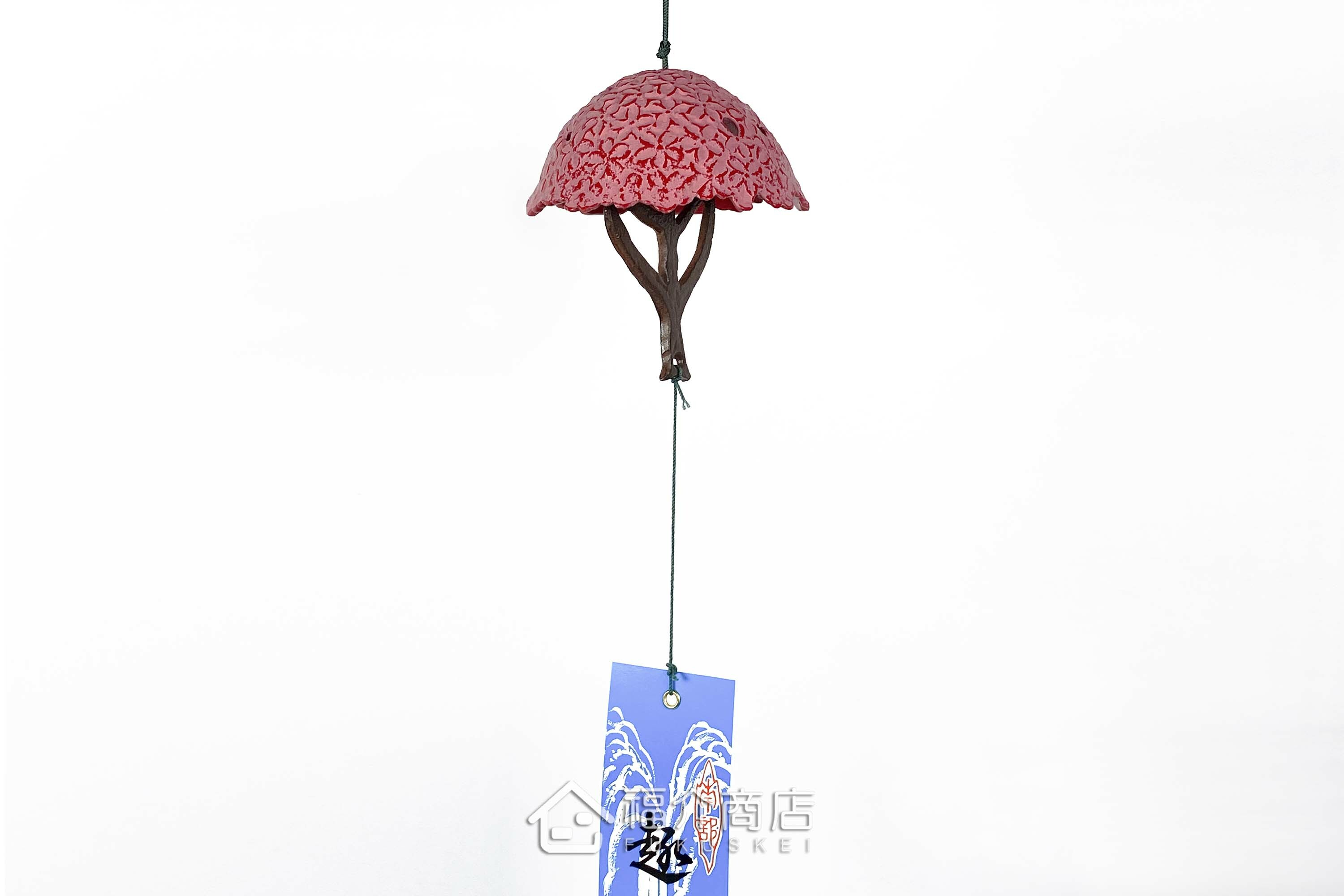 金屬做的粉紅色櫻花樹鑄鐵風鈴