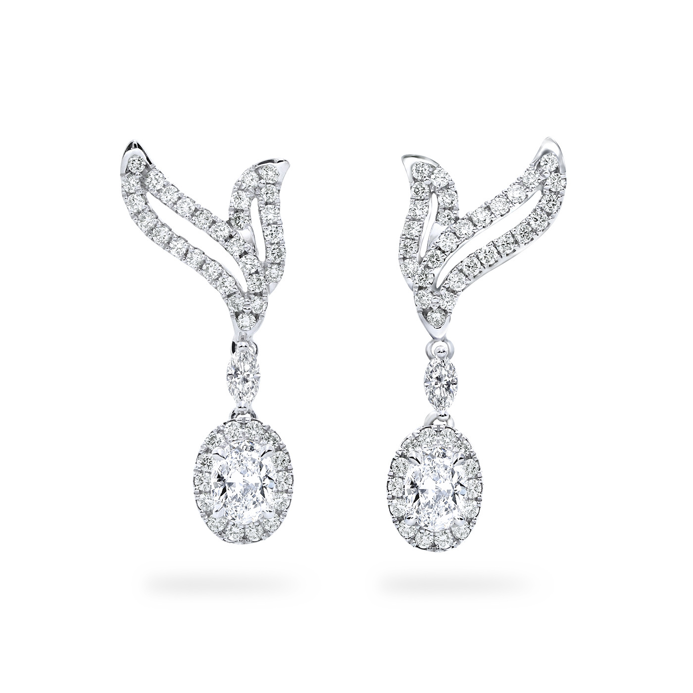 初綠 — GIA1克拉橢圓形鑽石耳環