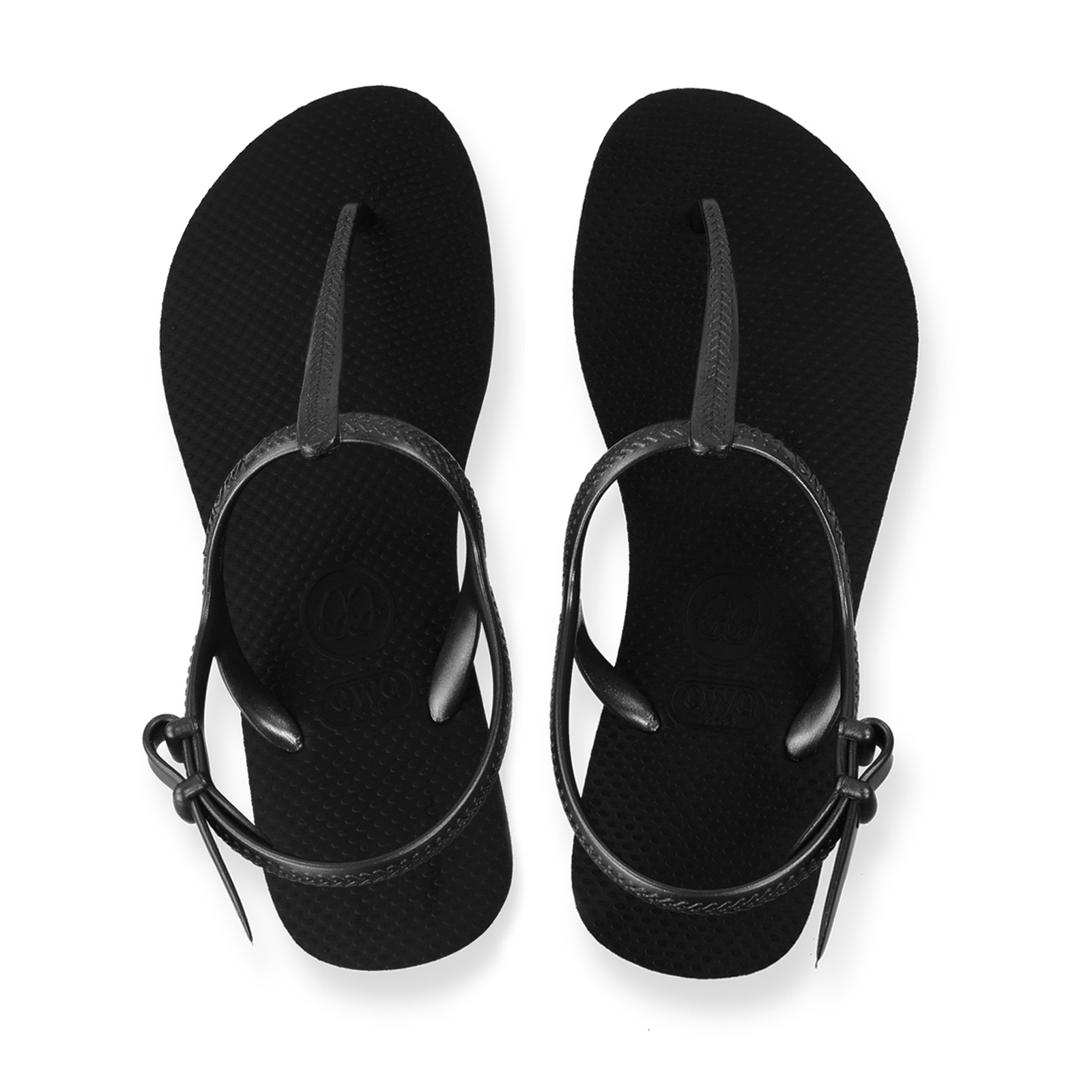 女款綁帶T字涼鞋 經典素色 爵士黑 腳型修長款