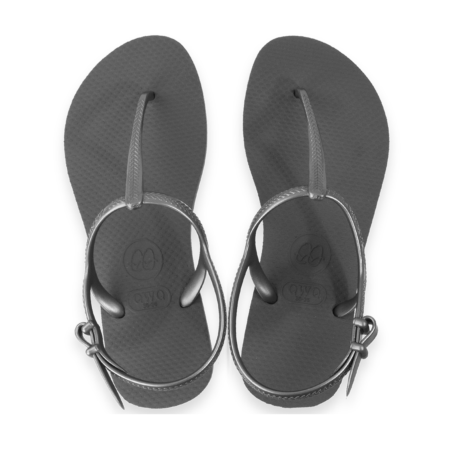 女款綁帶T字涼鞋 經典素色 銀河灰 腳型修長款