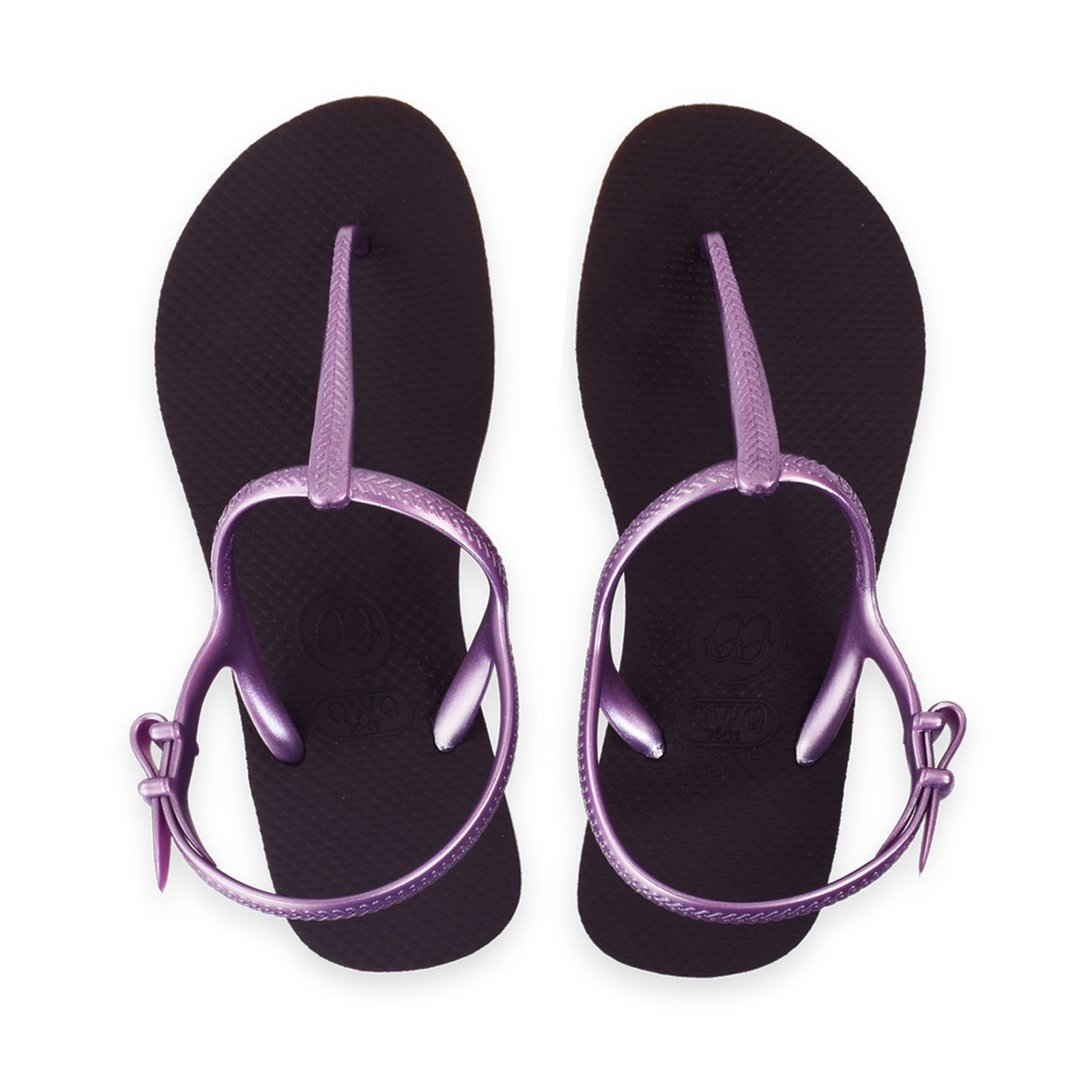 女款綁帶T字涼鞋 經典素色 神秘紫 腳型修長款