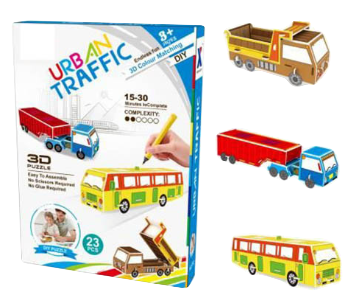 DIY汽車塗色拼圖配彩筆 RL64002863