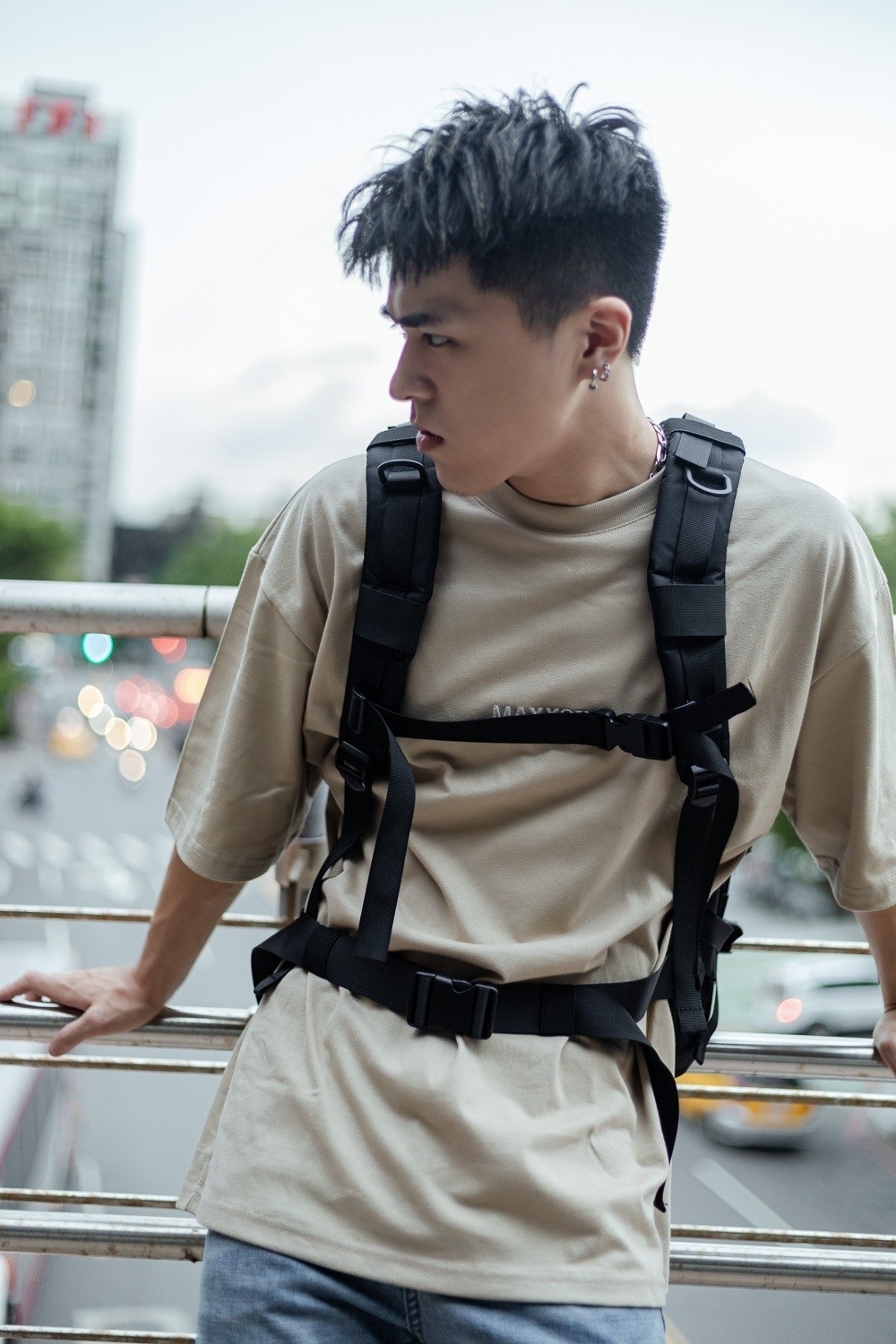 XCTRL 神奈川海浪網布後背包-黑