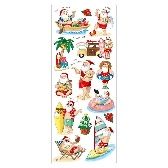 Mind Wave Sticker－Aloha Santa (Japanese Stationery Brand)