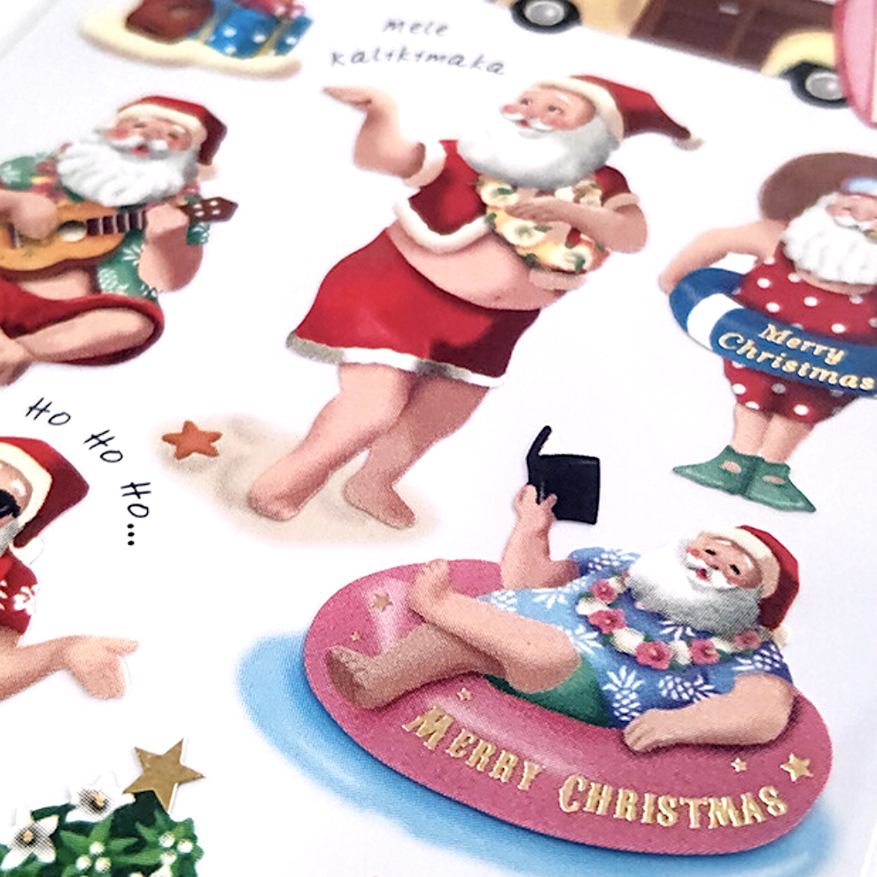 Mind Wave Sticker－Aloha Santa (Japanese Stationery Brand)