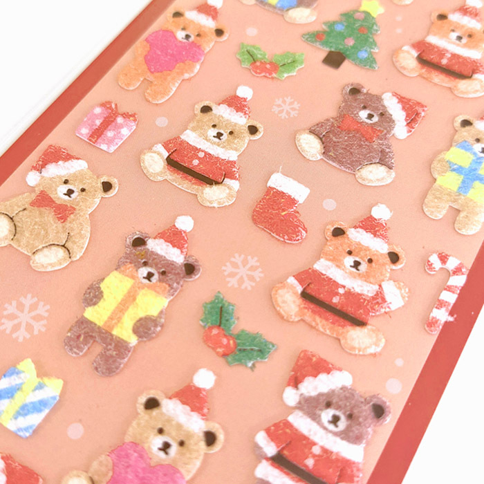 Mind Wave Sticker－Bibert Bear Santa (Japanese Stationery Brand)