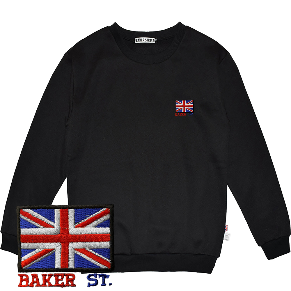 Embroidery-Union Jack 英國國旗 刺繡 梳搖剪圓T
