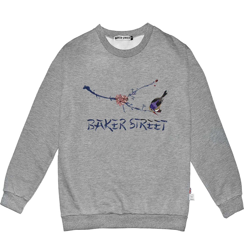 Embroidery-Imageof East 梅花與鳥 刺繡 梳搖剪圓T