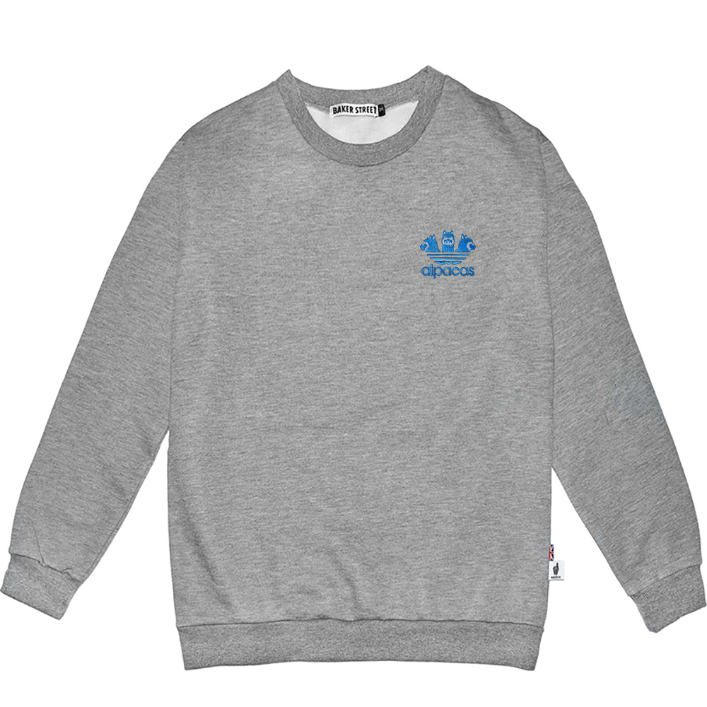 Embroidery-Alpacas Blue 愛迪駝(藍)  刺繡 梳搖剪圓T