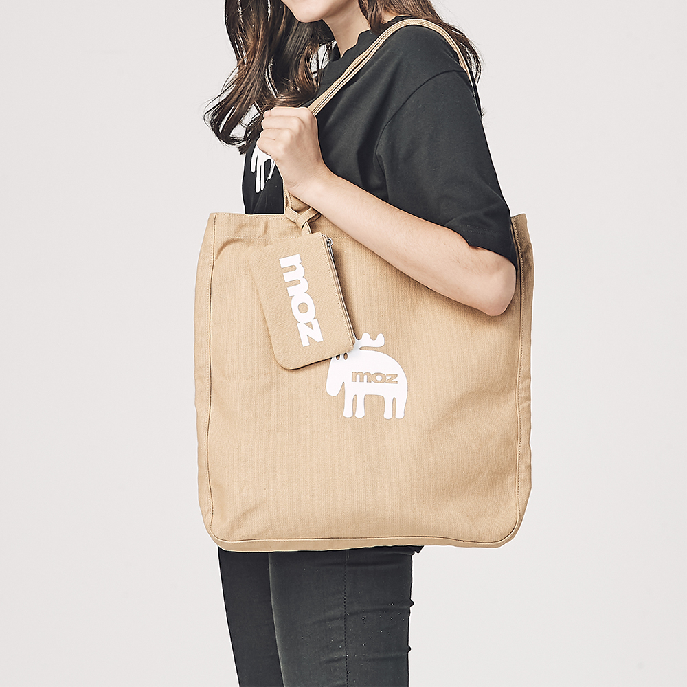 moz瑞典小駝鹿肩背托特包(附卡夾)泰式奶茶