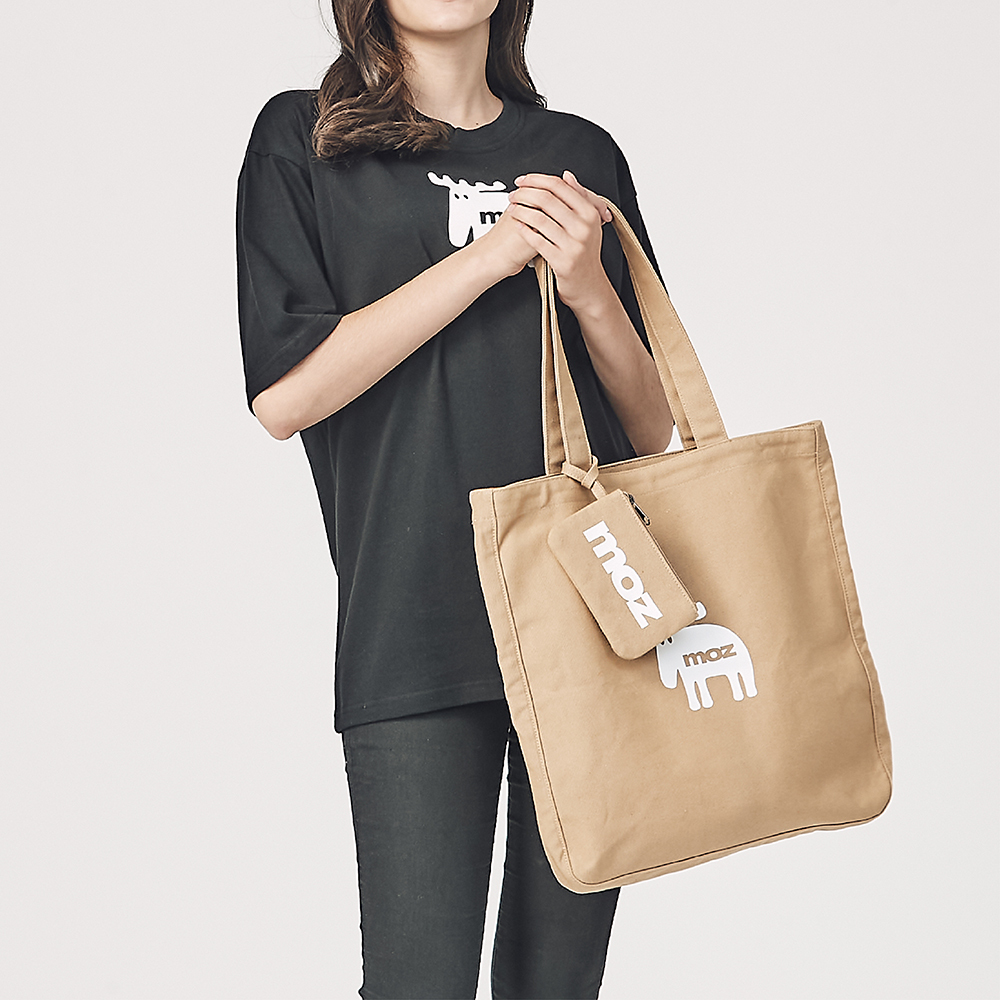 moz瑞典小駝鹿肩背托特包(附卡夾)泰式奶茶