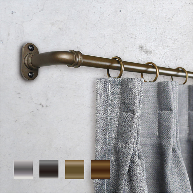 15.7mm│復古工業│伸縮窗簾桿架│2尺寸│4色