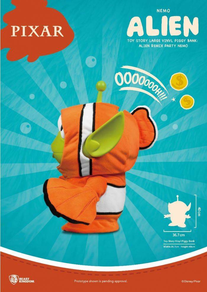 BEAST KINGDOM - Toy Story Large Vinyl Piggy Bank Alien Remix Party ( NEMO)