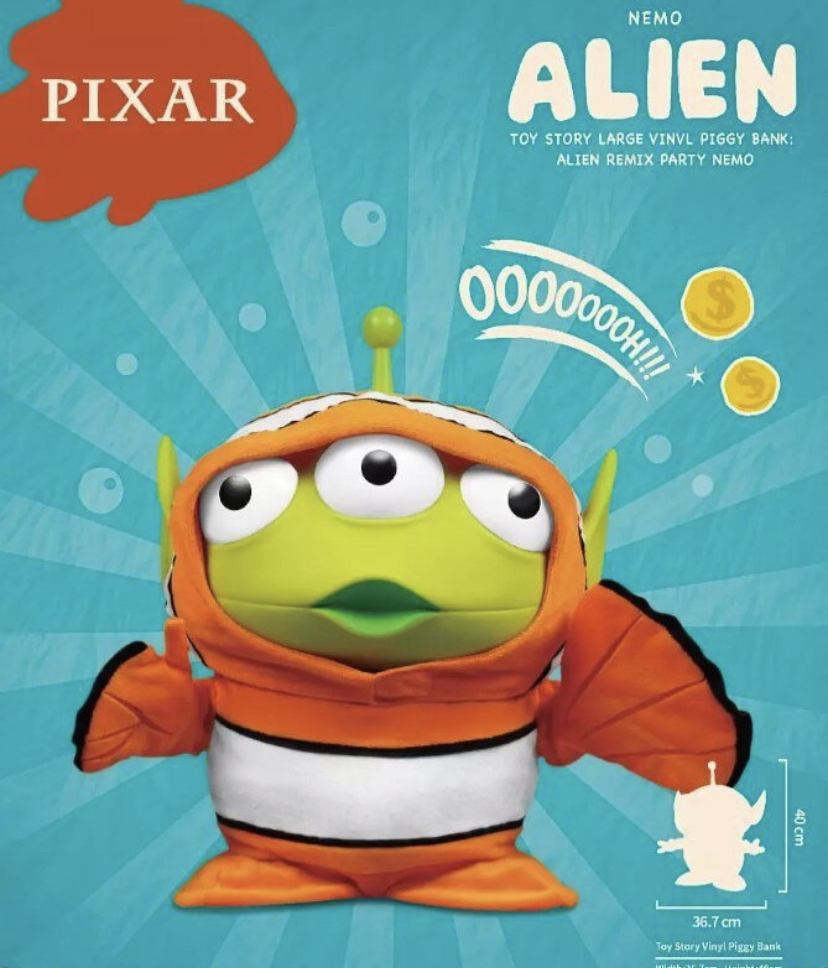 BEAST KINGDOM - Toy Story Large Vinyl Piggy Bank Alien Remix Party ( NEMO)