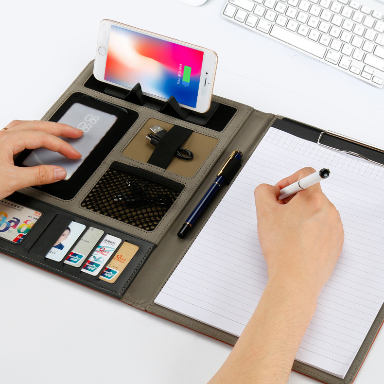 A4仿皮多功能記事文件夾